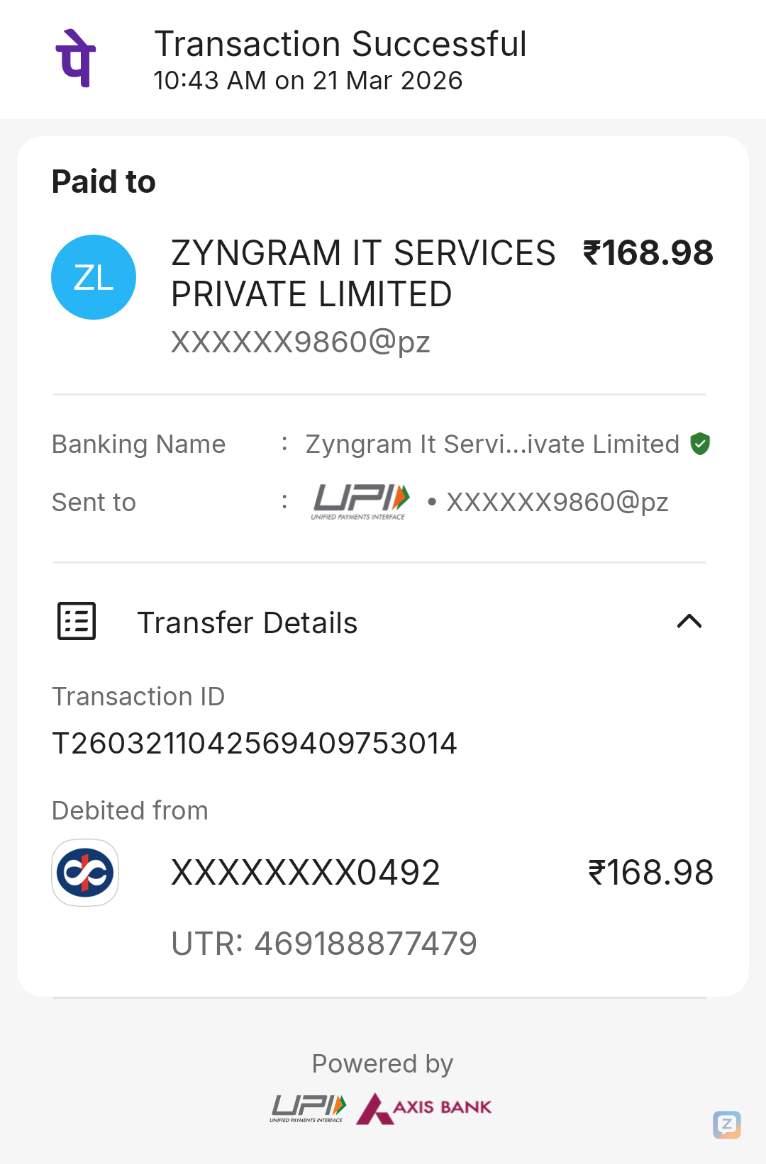 Paid using PhonePe UPI.<br />
Explore the app now: <a target='_blank'...