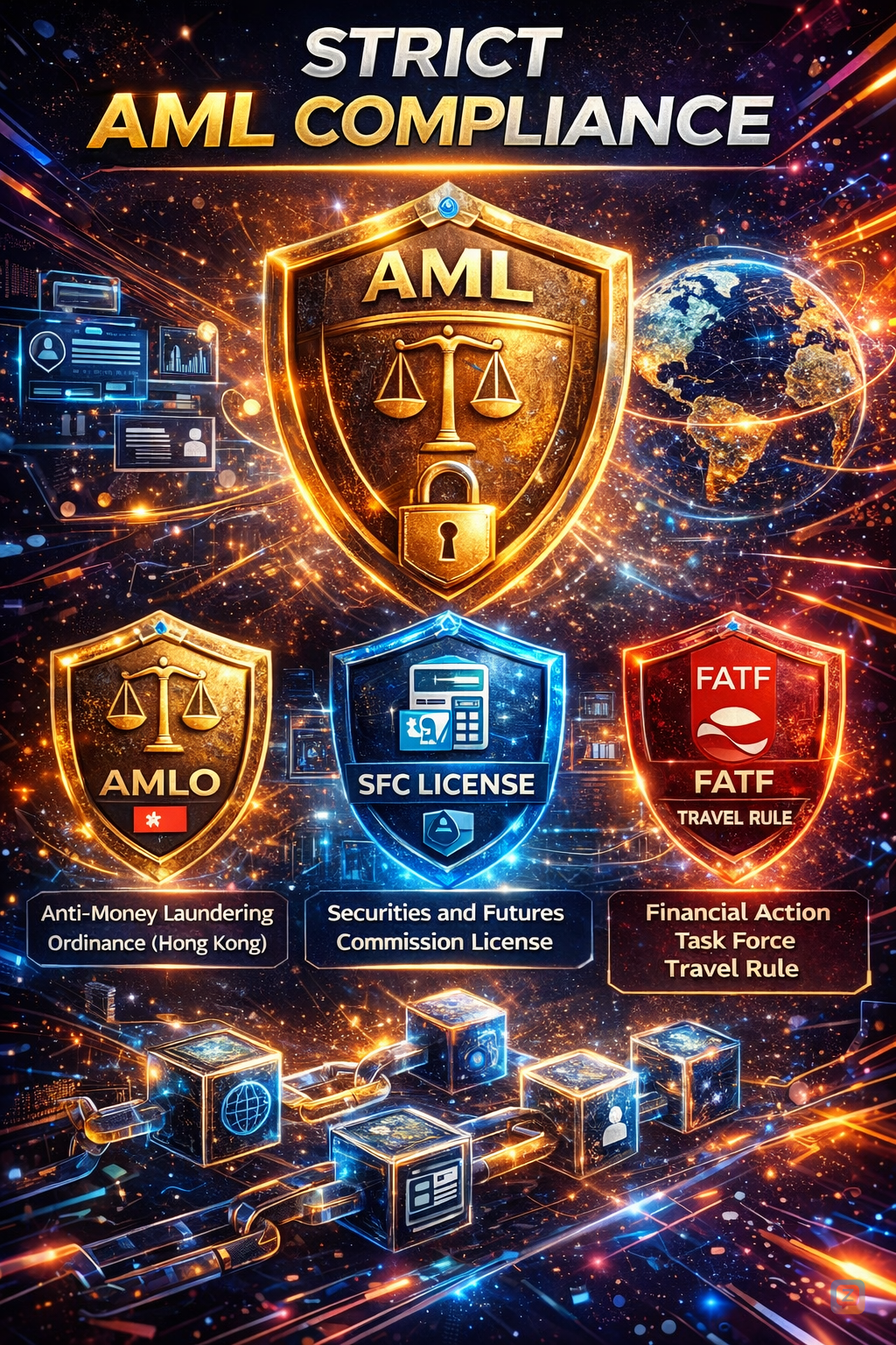 <i class="twa twa-police-car-light"></i> STRICT AML COMPLIANCE SYSTEM <i...